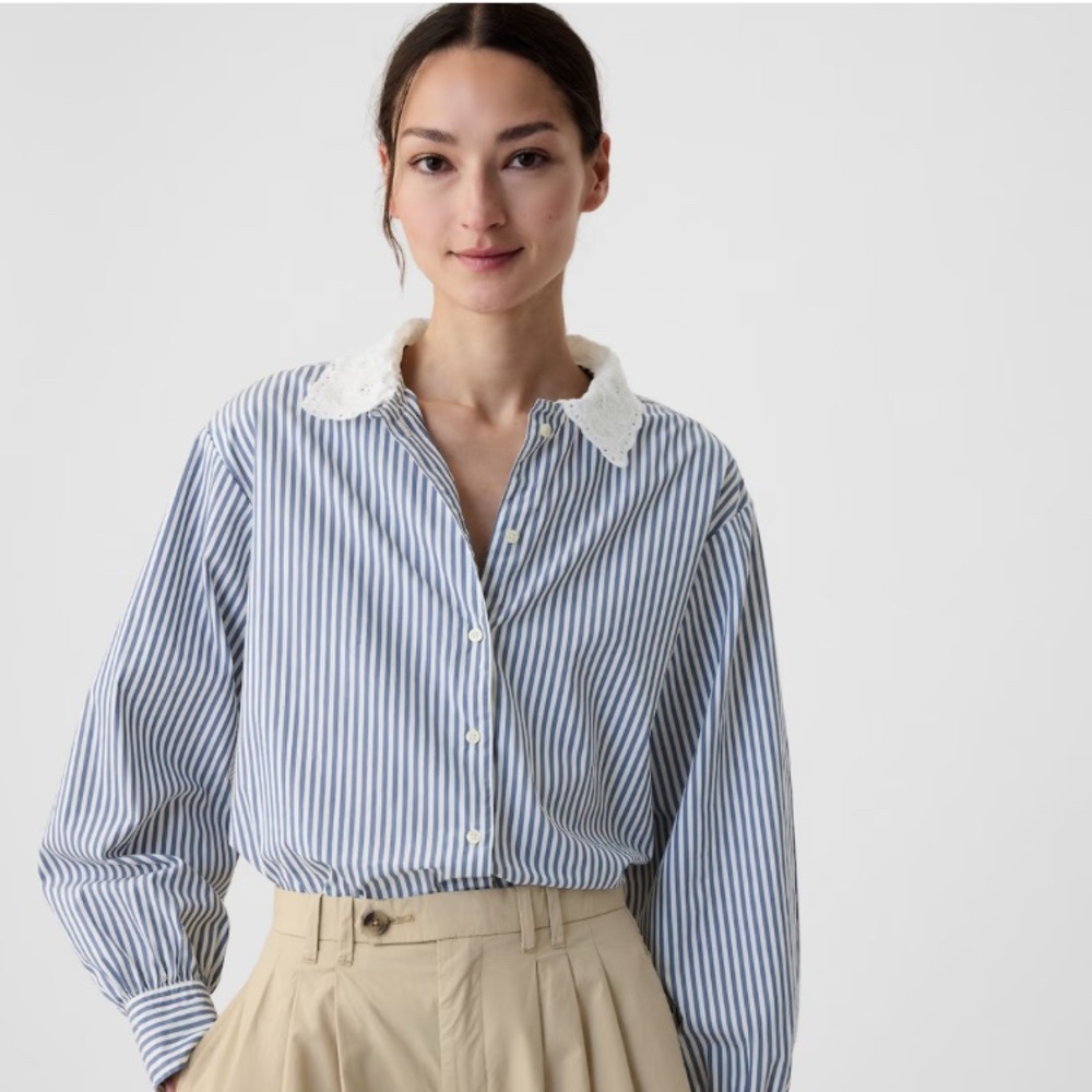 Gap x DÔEN Organic Cotton Eyelet Big Shirt
